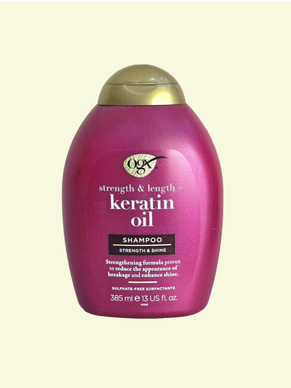 شامپو بدون سولفات روغن کراتین (کراتین اویل) او جی ایکس OGX strength length